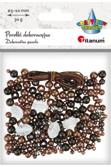 Pere�ki dekoracyjne, zestaw do zrobienia bi�uterii tonacja br�zowa TITANUM CRAFT-FUN SERIES