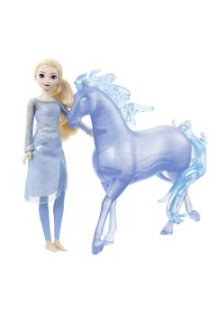 Disney Princess Elsa i Nokk Lalka + konik HLW58 Mattel
