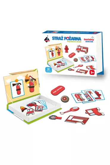 Puzzle magnetyczne obrazki 31 el. Stra� po�arna Askato