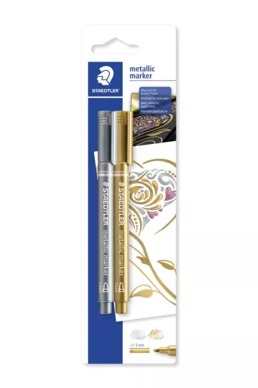 Staedtler Markery metaliczne Metallic, okr�g�a ko�c�wka, z�oty i srebrny 2 szt.