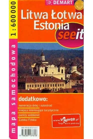 Litwa �otwa estonia mapa samochodowa 1:600 000