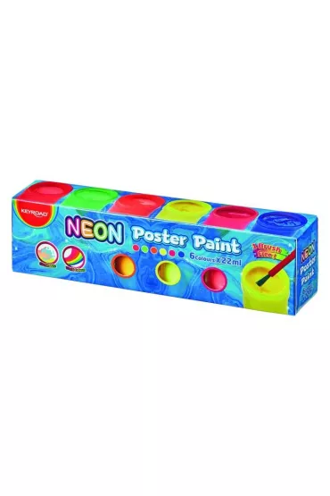 Keyroad Farby plakatowe neonowe 22ml 6 kolor�w 6 x 22 ml