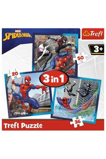 Puzzle 3w1 (20+36+50 el.) Paj�czy przyjaciele Trefl