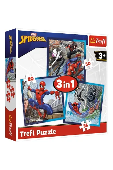 Puzzle 3w1 (20+36+50 el.) Paj�czy przyjaciele Trefl