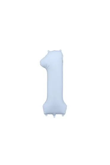 PartyDeco Balon foliowy Cyfra 1 mglisty niebieski 86cm