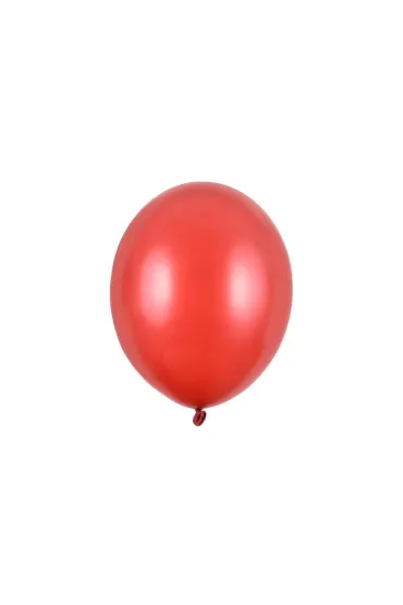 PartyDeco Balony Strong Metallic Poppy Red 30cm