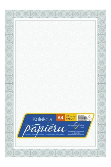 Tetis Papier ozdobny A4 certyfikat dyplom 170g 25 szt.