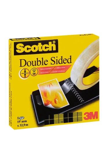 3M Ta�ma biurowa dwustronna Scotch 19 mm, 32,9m
