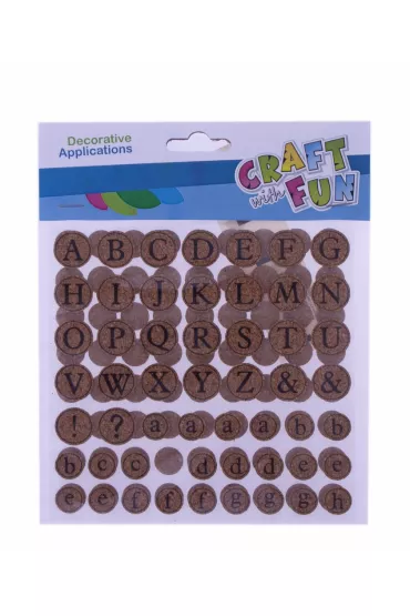 Craft with Fun Ozdoba dekoracyjna samoprzylepna Literki korkowe
