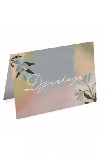 Kartka sk�adana - Dzi�kuj� - kwiaty