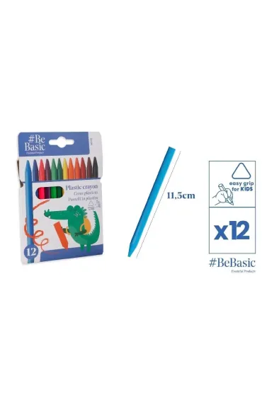 BeBasic Kredki plastikowe 12 kolor�w