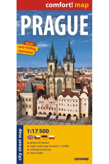 Praga laminowany plan miasta 1:17 500