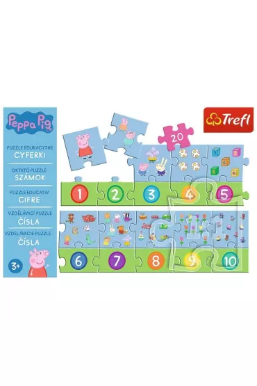 Puzzle 20 el. Edukacyjne Cyferki. �winka Peppa Trefl