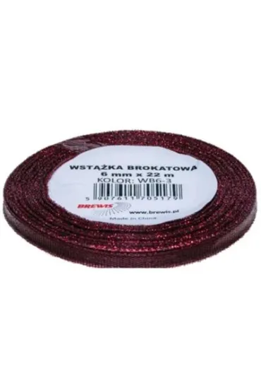 Brewis Wst��ka brokatowa czerwona 6mm x 22m