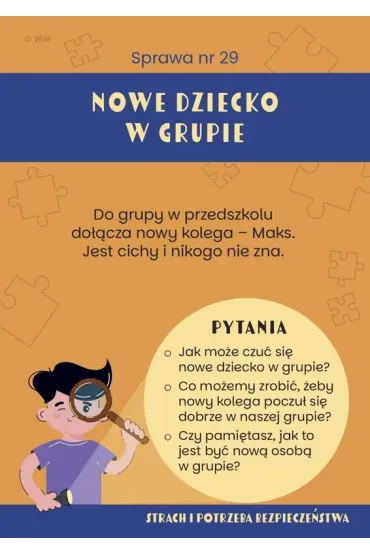 Mali detektywi emocji Karty konwersacyjne  3-6 lat - Kinga  Figura