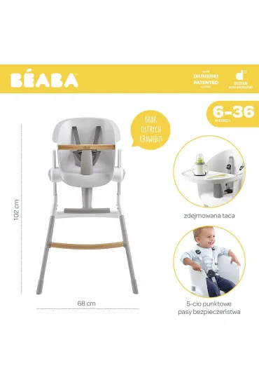 Beaba Krzese�ko do karmienia Up&Down grey/white