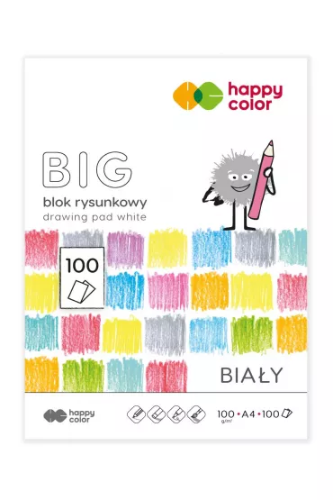 Happy Color Blok rysunkowy bia�y BIG, A4, 100g, 100 ark 100 kartek