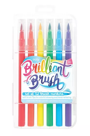 Kolorowe Baloniki Flamastry Brilliant Brush p�dzelkowe 6 kolor�w