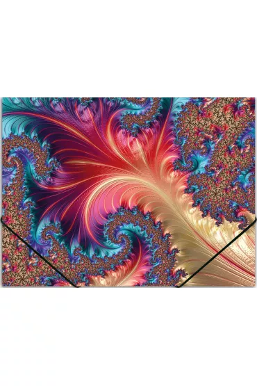 Panta Plast Teczka na gumk� A4 PP z nadrukiem Fractal