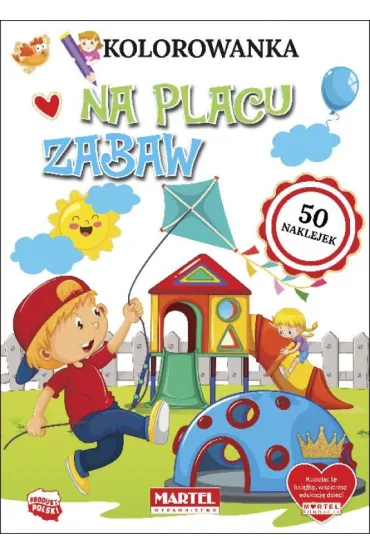 Na placu zabaw. Kolorowanka z naklejkami