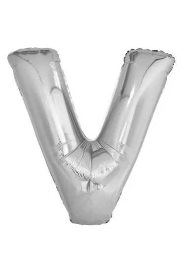 Amscan Balon foliowy litera V srebrna 78x86cm