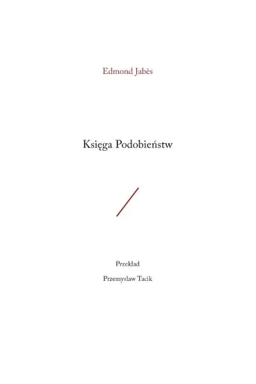 Ksi�ga Podobie�stw - Edmond Jabes
