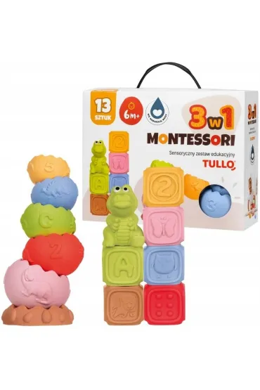 Klocki sensoryczne Zestaw Montessori 13 szt