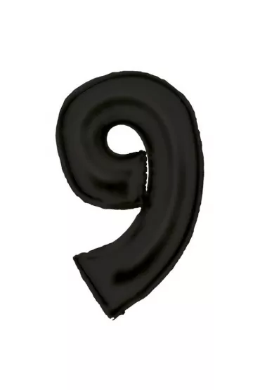 Amscan Balon foliowy cyfra 9 satynowa czarna 86cm