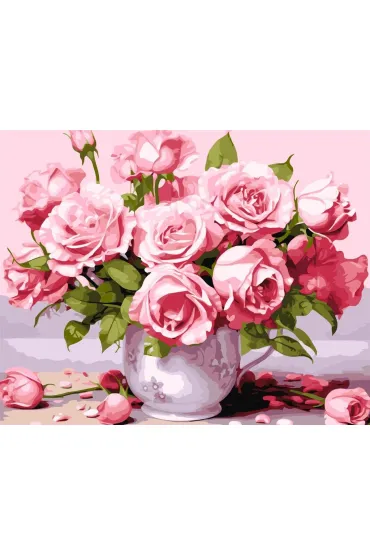Ideyka Malowanie po numerach - R�owe r�e 40x50cm