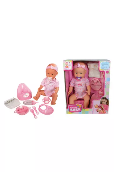 Lalka 43 cm New Born   akcesoria 8 element�w SIMBA 105039005 - New Born Baby