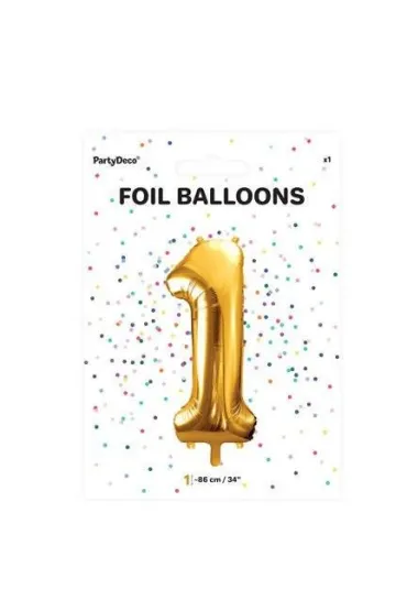 PartyDeco Balon foliowy 1 z�oty 86cm