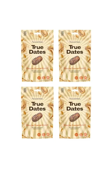 True Dates Daktyle Creamy Peanut Butter zestaw 4 x 100 g