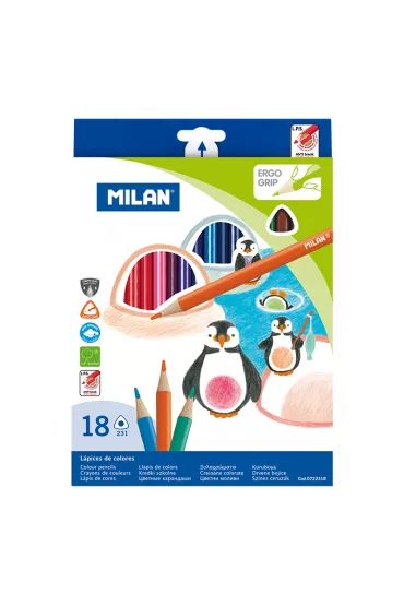 Milan Kredki o��wkowe 231 tr�jk�tne 18 szt.