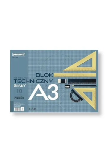 Penword Blok techniczny A3 Premium bia�y 250g 10 arkuszy
