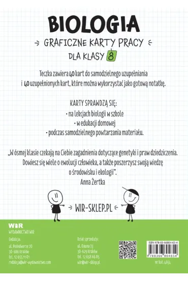 Biologia. Graficzne karty pracy dla klasy 8 - Anna  �ertka