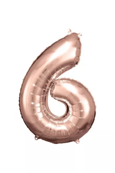 Amscan Balon foliowy cyfra 6 r�owe z�oto 60x86cm