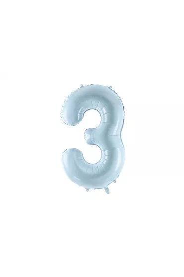 PartyDeco Balon foliowy 3 jasny niebieski 72cm