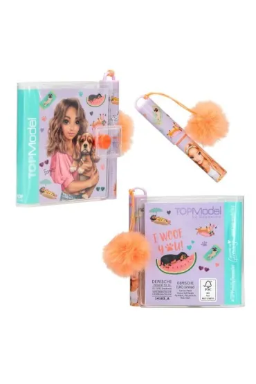 Depesche Notesik z d�ugopisem z pomponikiem Top Model Sunny Dog 1szt.mix 14163A