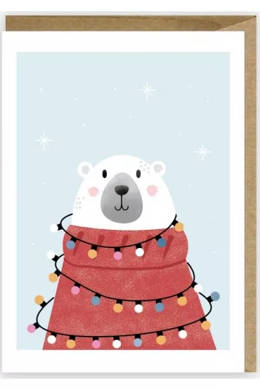 Cardie Kartka Bo�e Narodzenie Mi� polarny + eko koperta