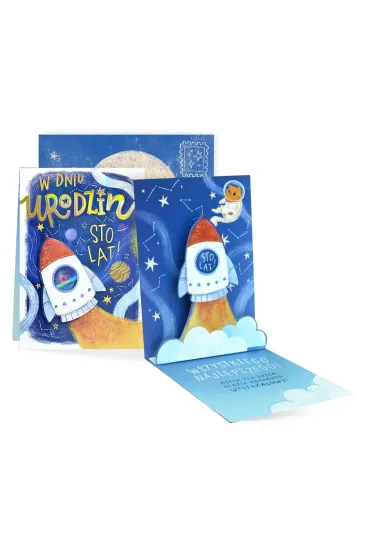 Kukartka Karnet Urodziny dzieci�ce Pop up, rakieta PU-014