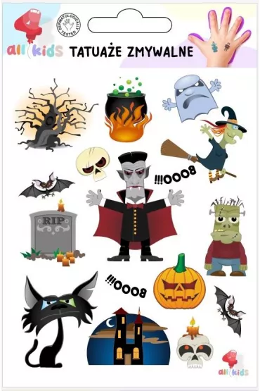 Tatua�e zmywalne dla dzieci Halloween 1 All4Kids