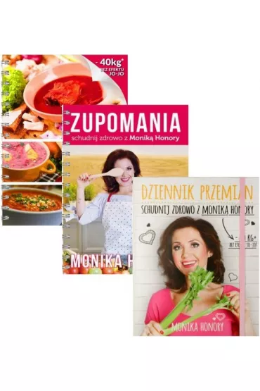 Zestaw 3 ksi��ek: Zupy syc�ce, ale nietucz�ce + Zupomania + Dziennik przemian - Monika Honory