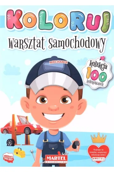 Warsztat samochodowy. Koloruj
