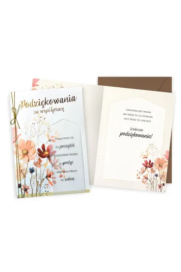 Kukartka Karnet DKP-095 Podzi�kowania za wsp�prac�  kwiatki
