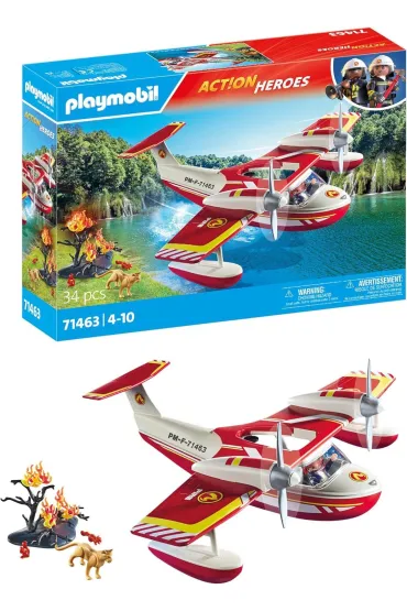 Action Heroes Playmobil Samolot stra�y po�arnej z funkcj� gaszenia po�aru 71463