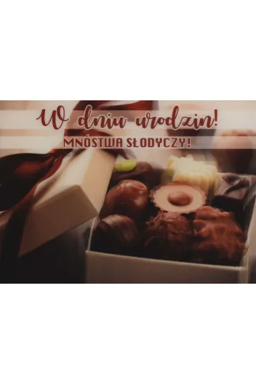Kukartka Karnet B6 Urodziny czekoladki 3DV-118