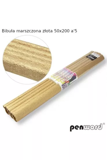 Polsirhurt Bibu�a marszczona z�ota 50x200cm 5szt