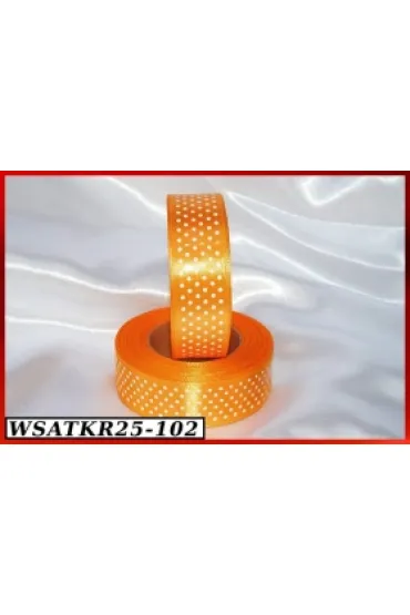 Wst��ka satynowa w kropki 25mm/22mb
