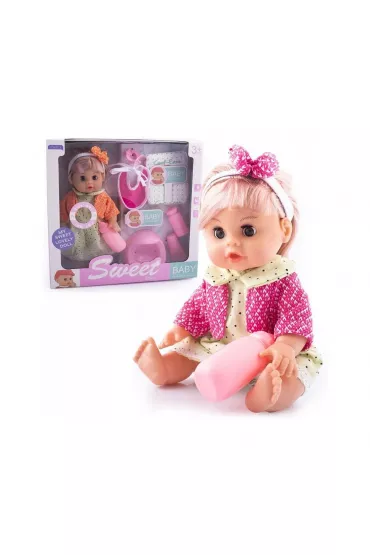 Lalka bobas z w�osami, m�wi�ca, sikaj�ca akcesoria Lena