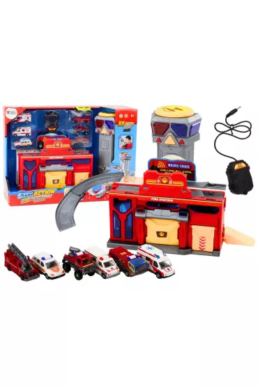 Stra� po�arna + pojazdy 6 szt LeanToys
